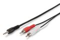 ASSMANN AK-510300-050-S 5m 2xRCA 3.5mm Stereo Ses Kablosu