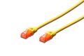 DIGITUS DK-1617-0025-Y Cat6 0.25m U-UTP Kırmızı Sarı Patch Network Kablosu