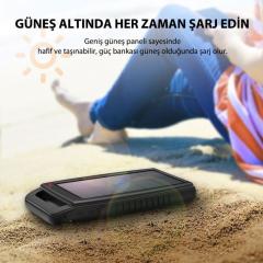 RAVPOWER RP-PB003 15000mAh IPX4 Outdoor Güneş Enerjili ve Led Işıklı Taşınabilir PowerBank