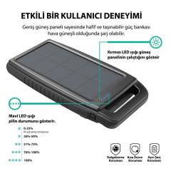 RAVPOWER RP-PB003 15000mAh IPX4 Outdoor Güneş Enerjili ve Led Işıklı Taşınabilir PowerBank