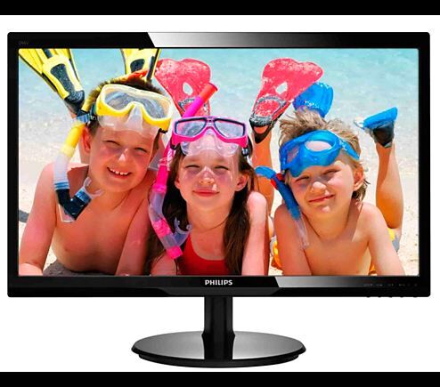 PHILIPS 246V5LHAB-01 24''1920x1080,1MS,60Hz,2Wx2,VGA-HDMI,Geniş Siyah Led Monitör