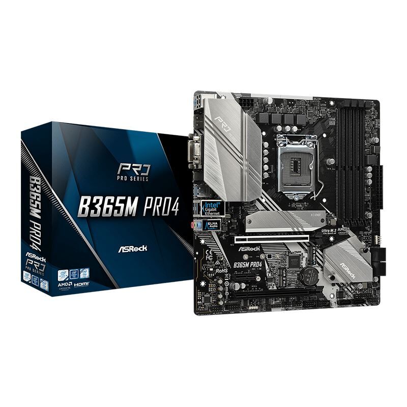 ASROCK B365M PRO4 INTEL 9.8. NESİL İŞLEMCİ DESTEKLİ 2600MHZ ,4XUSB3.1  MATX ANA ASRB365M-PRO4
