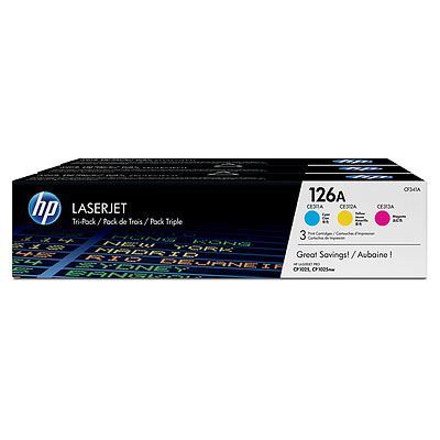 HP No 126A 3'lü Paket Camgöbeği,Magenta,Sarı 1000 Sayfa Lazer Toner CF341A