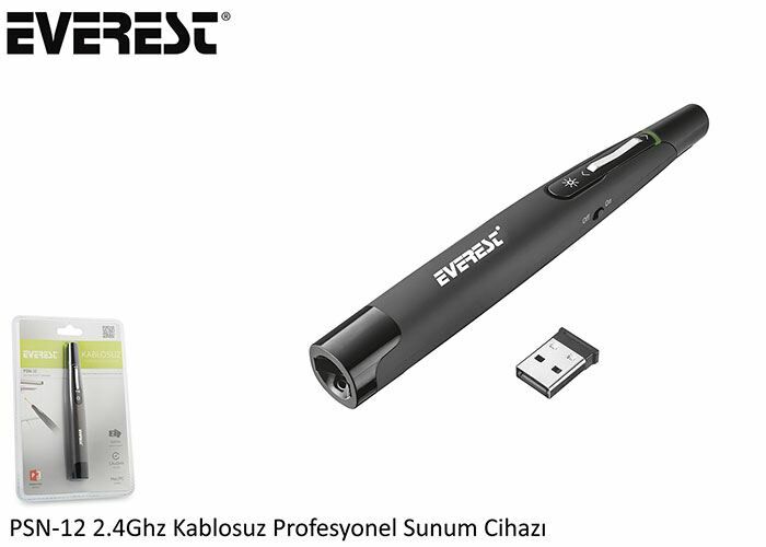 EVEREST 2.4GHZ Kablosuz Profesyonel USB Sunum Kumandası PSN-12