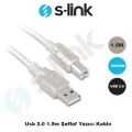 S-LINK 1.5m USB2.0 Yazıcı Kablosu SL-U2015