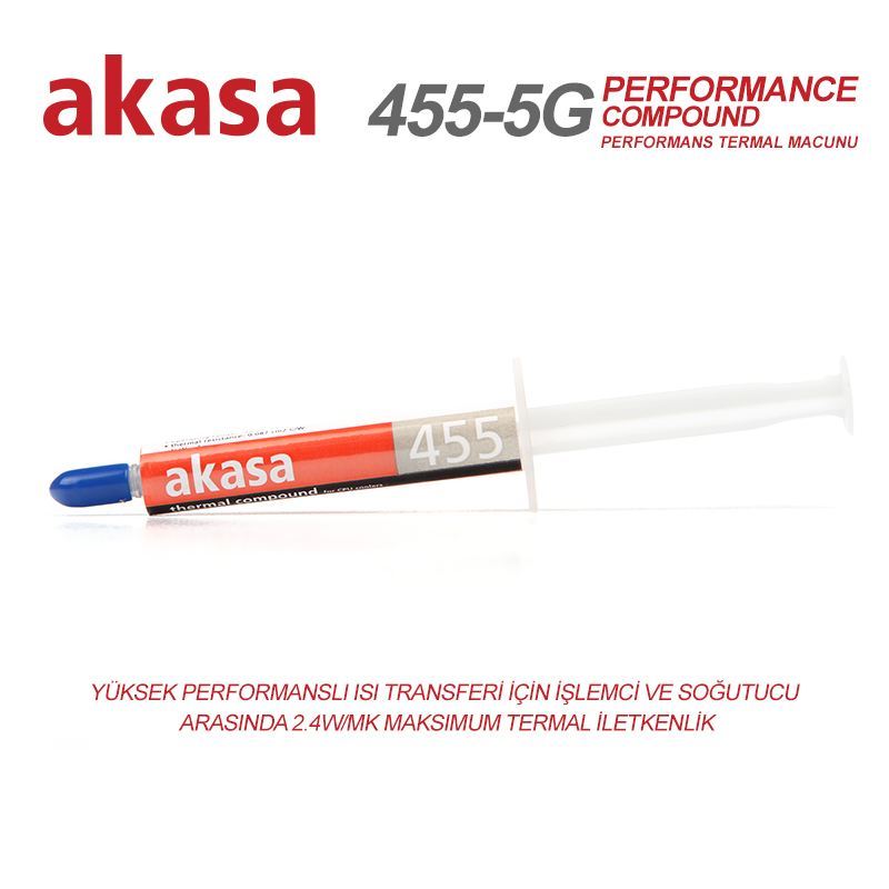AKASA 455-5G 5Gr Termal Macun + Sürme Kartı AK-455-5G