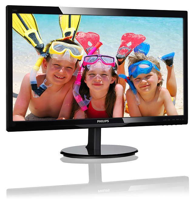 PHILIPS 246V5LDSB-01 24'' LED, GAM, 1920x1080, 1ms, VGA-DVI-HDMI, Siyah
