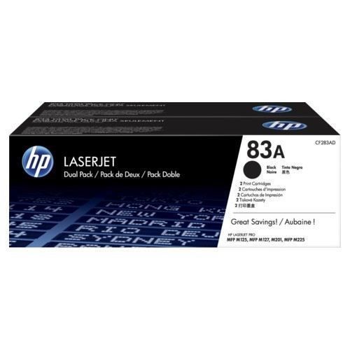 HP CF283AF No 83A 2'li Paket Siyah 1500 Sayfa Lazer Toner