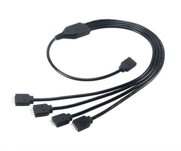 AKASA RGB LED Port Çoklayıcı ve Uzatma Kablosu 1 Giriş 4 Çıkış AK-CBLD04-50BK