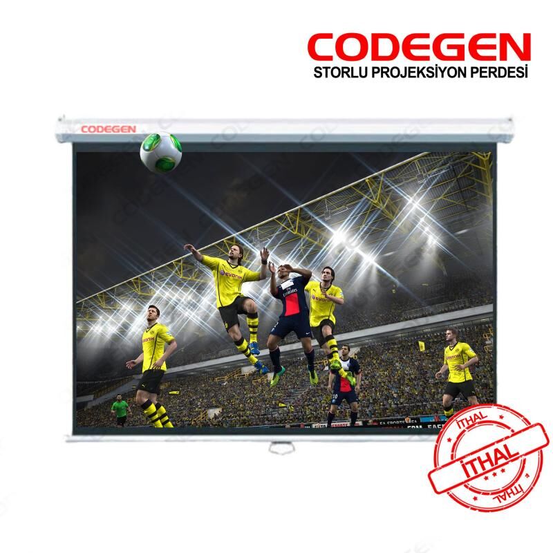 CODEGEN 180x180 Pro Siyah Fonlu Storlu Projeksiyon Perdesi COD-A18