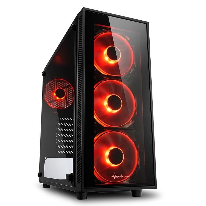 SHARKOON Belirgin Şık ve Kaliteli Midi Tower Kasa TG4-RED