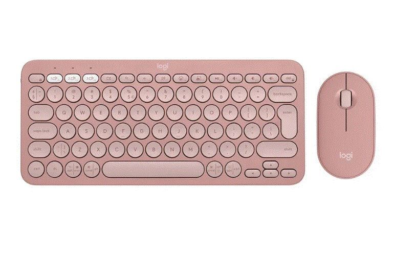 LOGITECH 920-012247 Pebble 2 Multi-Device Bluetooth Klavye Mouse Seti Pembe