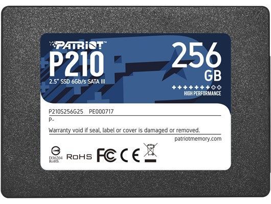 PATRIOT P210S256G25 256GB P210 Sata 3.0 500-400MB/s 7mm 2.5'' Flash SSD