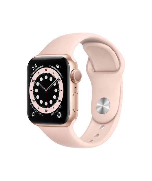 Apple Watch Series 6 GPS 40mm Altın Rengi Alüminyum Kasa ve Kum Pembesi Spor Kordon