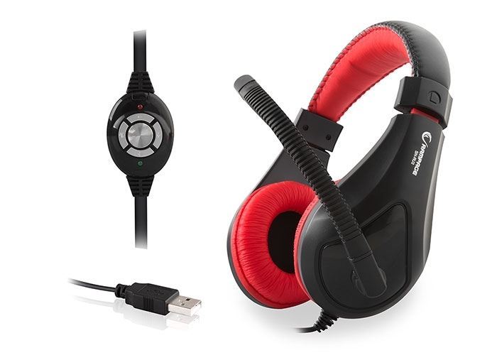 RAMPAGE Kablolu Mikrofonlu USB Siyah-Kırmızı Gaming Kulak Üstü Kulaklık SN-RU2