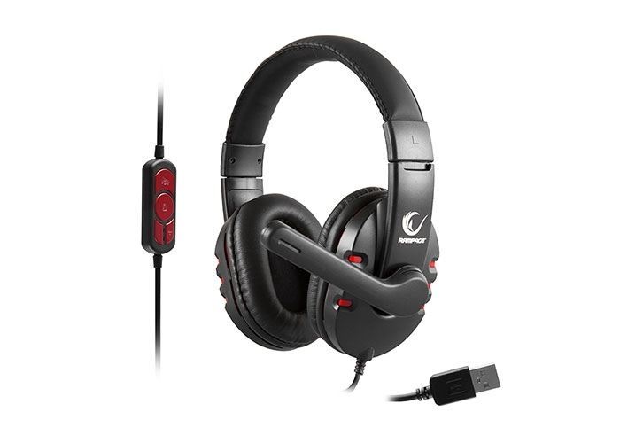 RAMPAGE USB LED Mikrofonlu Siyah Gaming Kulak Üstü Kulaklık SN-RU7