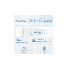 TP-LINK DECO-PX50-2P AX3000+G1500 Whole Home Powerline Mesh Wi-Fi 6 System