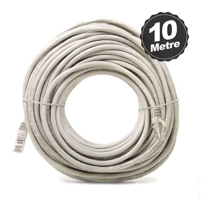 DARK CAT6 10M UTP Awg 24/7 Bakır Gri Patch Network Kablosu DK-CB-NT6U1000G