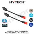 HYTECH 15m HDMI-HDMI Altın Uçlu 24K v1.4 3D Görüntü Kablosu HY-HDM15