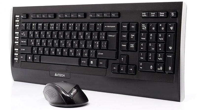 A4 Tech Kablosuz,F TR Multimedya Klavye,Optik Mouse Siyah Set