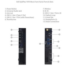 DELL N011O7070MFF_UBU OptiPlex 7070 MFF Ci7-9700T 2.00 GHz 8GB 256GB SSD Ubuntu