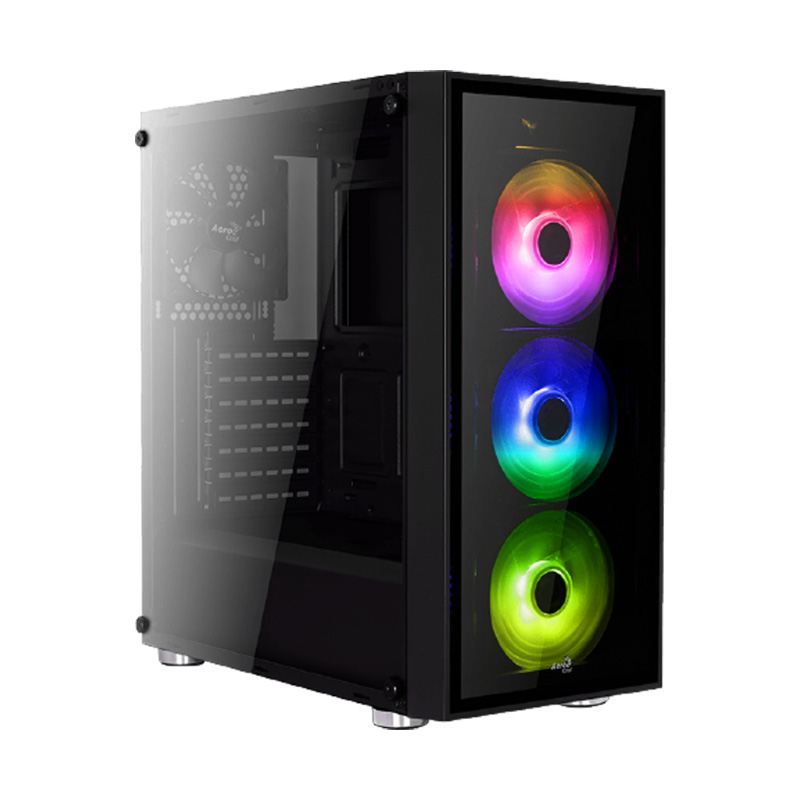 AEROCOOL 750W 80+ Gold RGB Led Fanlı ve Güçlendirilmiş Camlı Siyah ATX