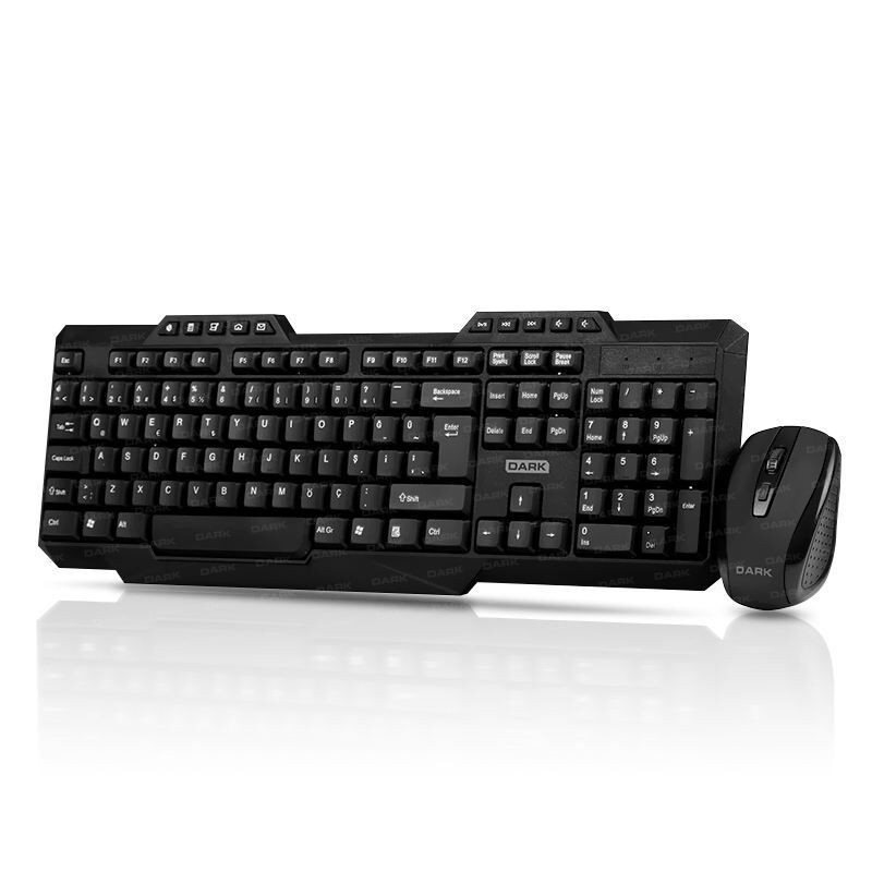 DARK Kablosuz Multimedya Butonlu Türkçe Q Kablosuz Klavye,Mouse Set DK-AC-KMW1000