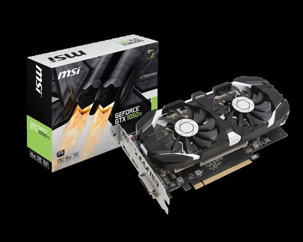 MSI GTX1050TI 4GB 128B GDDR5 DVI,HDMI,DP Nvidia Ekran Kartı GTX1050TI-4GT-OC