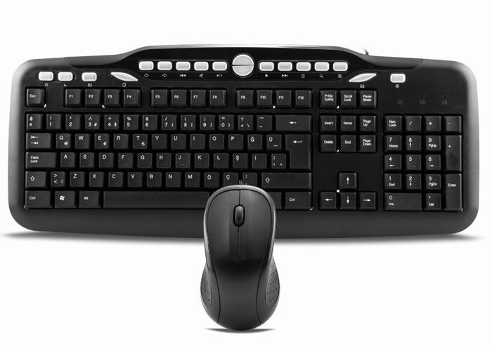 EVEREST Kablolu USB Q TR MM Siyah Klavye,Mouse Set UN-797