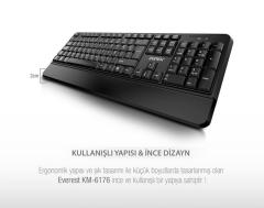 EVEREST Kablosuz Siyah Combo Q Multimedya Klavye,Mouse Set KM-6176