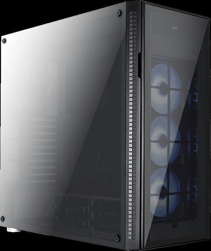 AEROCOOL AE-QRTZ-PRO USB 3.0 RGB Led Fanlı ve Güçlendirilmiş Camlı ATX Siyah Kasa