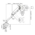 DARK DK-AC-VM16 1x 13''-27'' Monitör Destekli Amortisörlü Monitör,TV Kolu