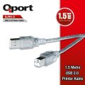 QPORT 1.5m USB2.0 Yazıcı Kablosu Q-PR1_5
