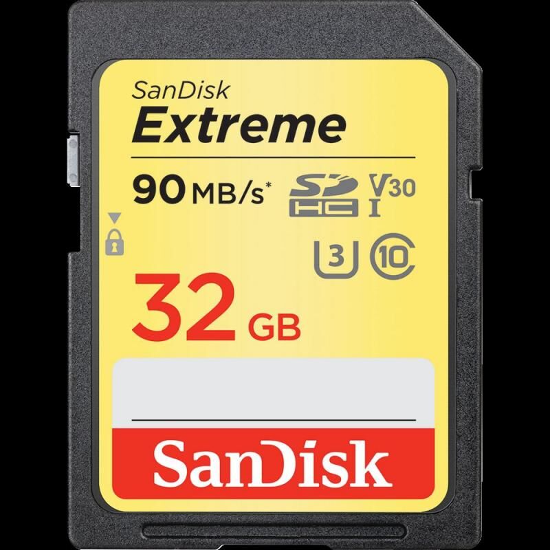 SANDISK SDSDXVE-032G-GNCIN 32 GB Extreme SDHC 90 MB Class 10 UHS I SD-MMC Kart