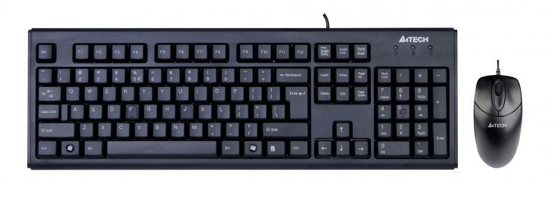 A4 TECH KR-8372-USB Kablolu USB Q Türkçe Standart Siyah Klavye+  3B+1 Optik Mouse Set