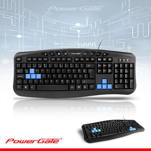 POWERGATE Kablolu USB Q Multimedya Siyah Klavye PG-KB-X5