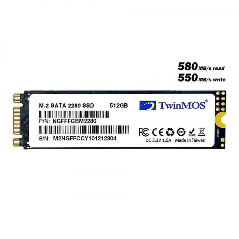 TWINMOS NGFFFGBM2280 TwinMOS 512GB M.2 2280 SATA3 SSD 580Mb-550Mb/s 3DNAND