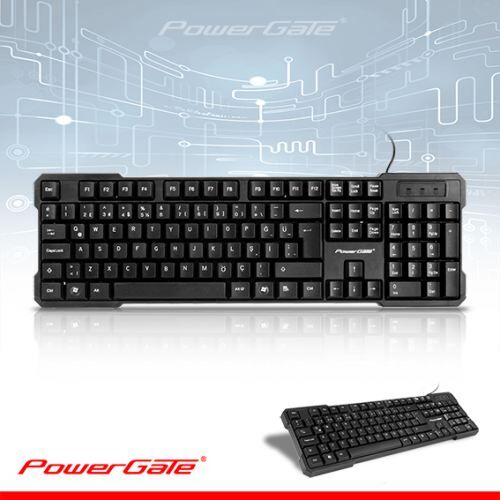 POWERGATE Kablolu Q USB Siyah Klavye PG-KB-X3
