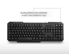 EVEREST KM-1435 USB Oyuncu Q Multimedya Klavye,Mouse Set