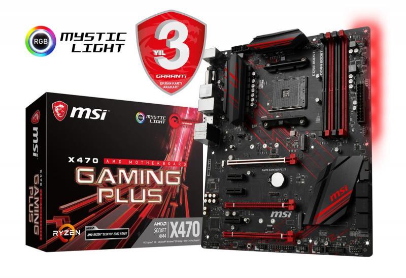 MSI AMD X470 AM4 DDR4 3466MHz DVI,HDMI Gaming Anakart X470GAMINGPLUS