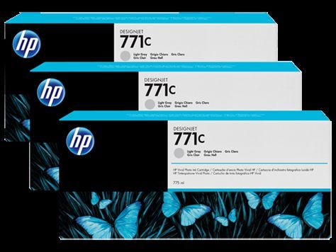 HP B6Y38A No 771 775ml 3'lü Paket Açık Gri Kartuş