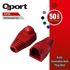 QPORT RJ45 KONNEKTÖR KILIFI - PLUG BOOT 50'Lİ PAKET KIRMIZI - CAT5-CAT6 - CAT7 Q-P5K