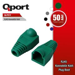 QPORT RJ45 KONNEKTÖR KILIFI - PLUG BOOT 50'Lİ PAKET YEŞİL - CAT5 - CAT6 - CAT7 Q-P5Y