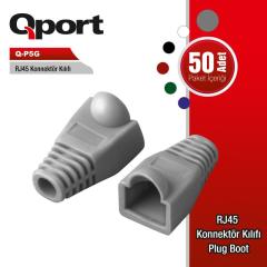 QPORT RJ45 KONNEKTÖR KILIFI - PLUG BOOT 50'Lİ PAKET GRİ - CAT5 - CAT6 - CAT7 Q-P5G
