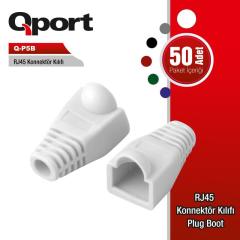 QPORT RJ45 KONNEKTÖR KILIFI - PLUG BOOT 50'Lİ PAKET BEYAZ - CAT5 - CAT6 - CAT7 Q-P5B