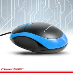 POWERGATE Kablolu USB Mavi,Siyah Mouse KB-E190-M