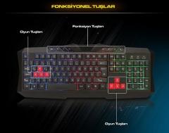 EVEREST Kablolu USB Gökkuşağı Q Multimedya Gaming Klavye,Mouse Set KMX-88