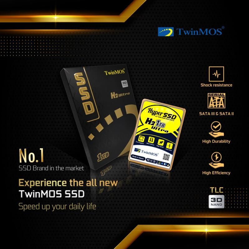 TWINMOS TM1000GH2U TwinMOS 1TB 2.5'' SATA3 SSD 580Mb-550Mb/s 3DNAND