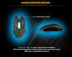 EVEREST USB Gökkuşağı Zemin Aydınlatmalı Q Siyah Gaming Klavye,Mouse Set KMX-99
