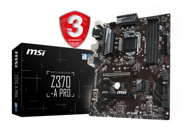 MSI Intel Z370 1151 DDR4 4000MHz DVI,VGA Anakart Z370-A-PRO
